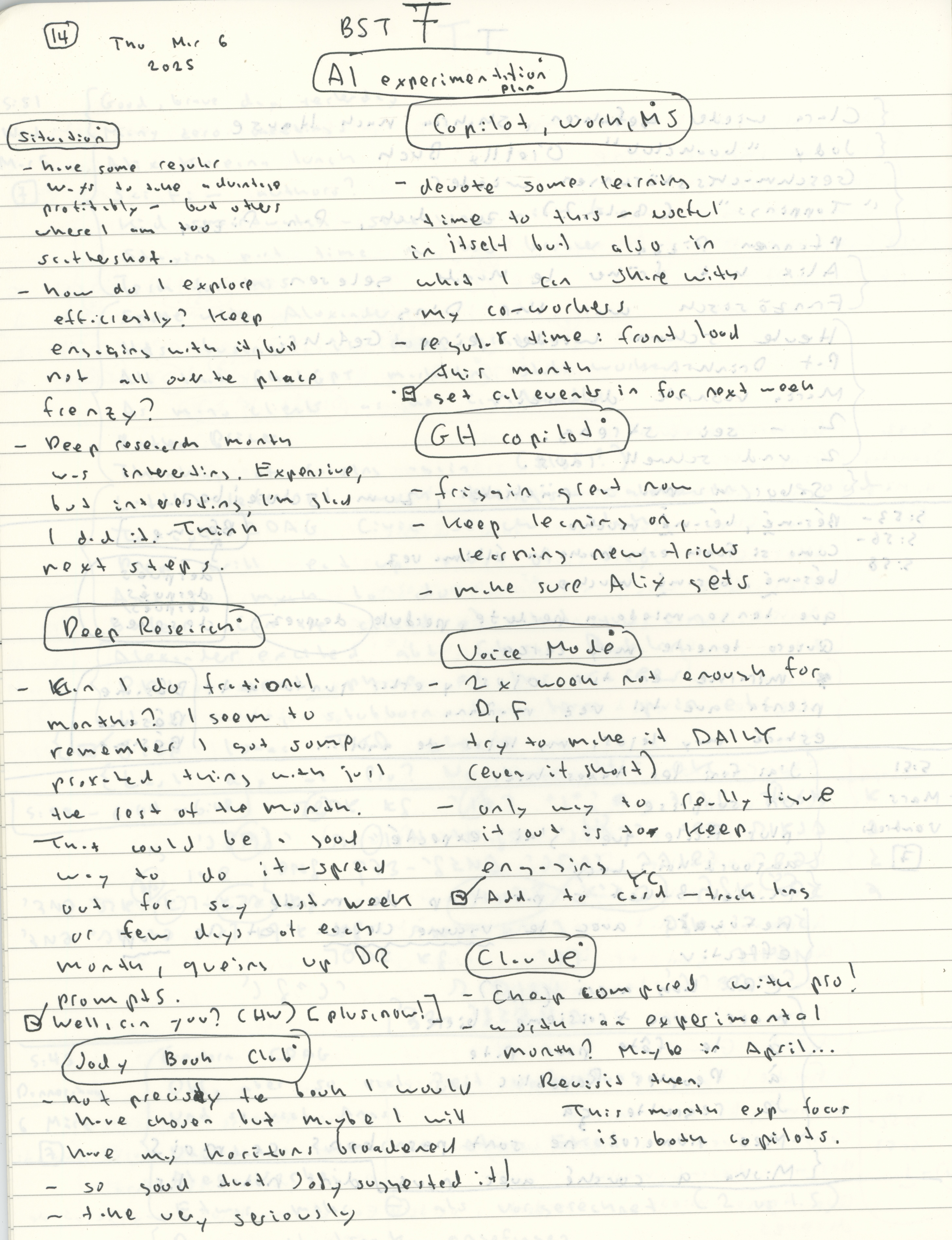 bracket journal brainstorming session